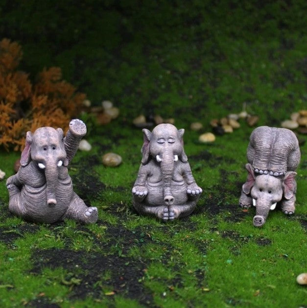 Estatuetas Família Elefante Yoga